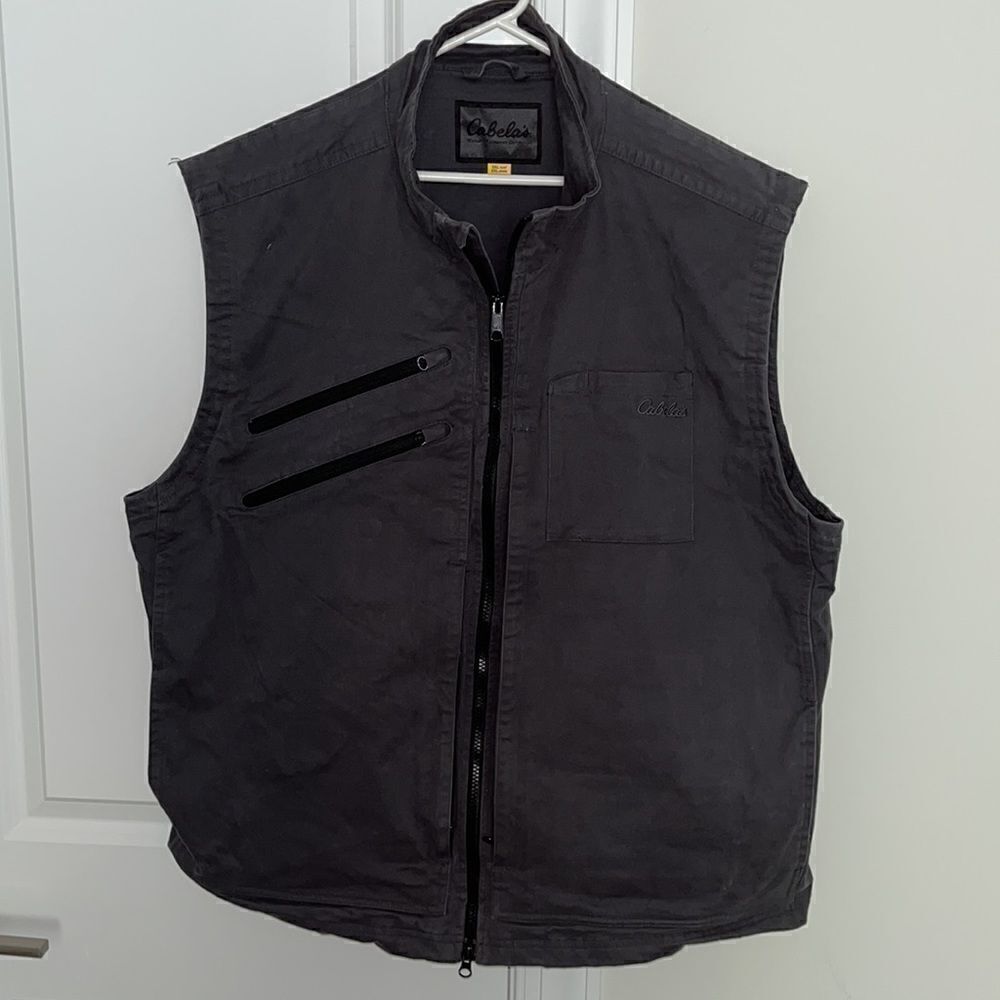 Heavy Cotton/Spandex Vintage Cabela’s tactical utility outdoor trail safari vest